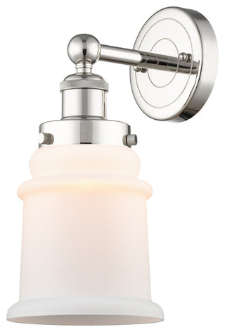 Canton 1-Light 6" Sconce, Polished Nickel Finish, Matte White Shade