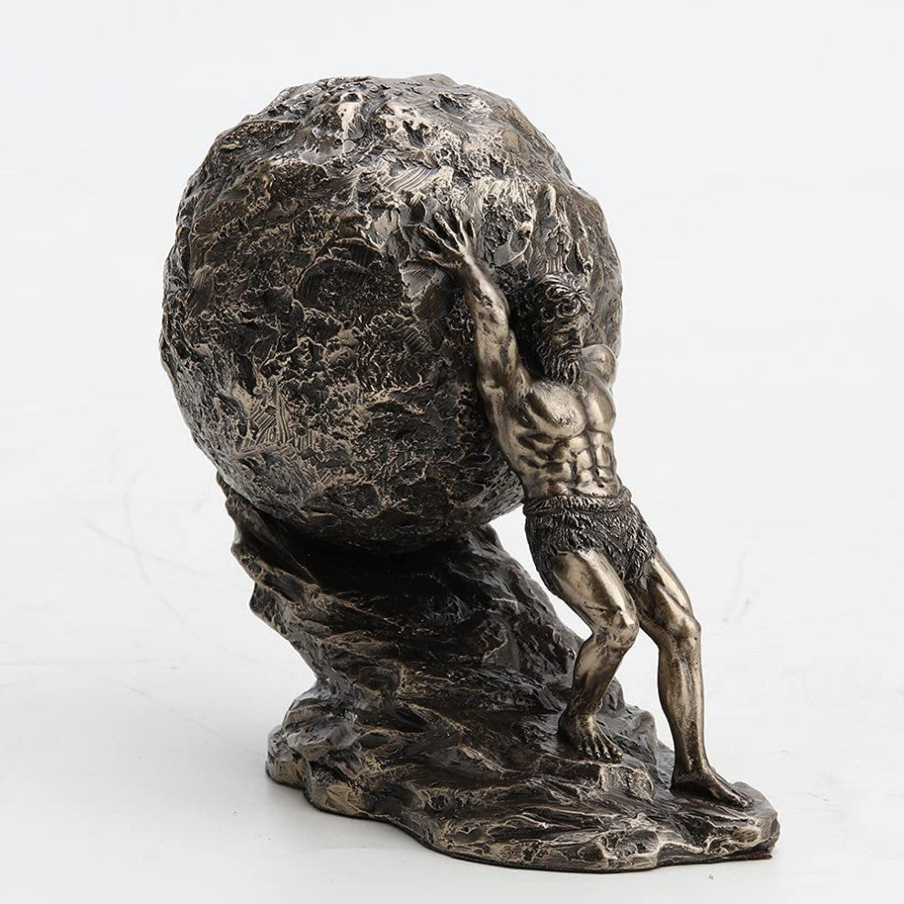 Sisyphus Rolling The Boulder -  Classic Statue Sculpture