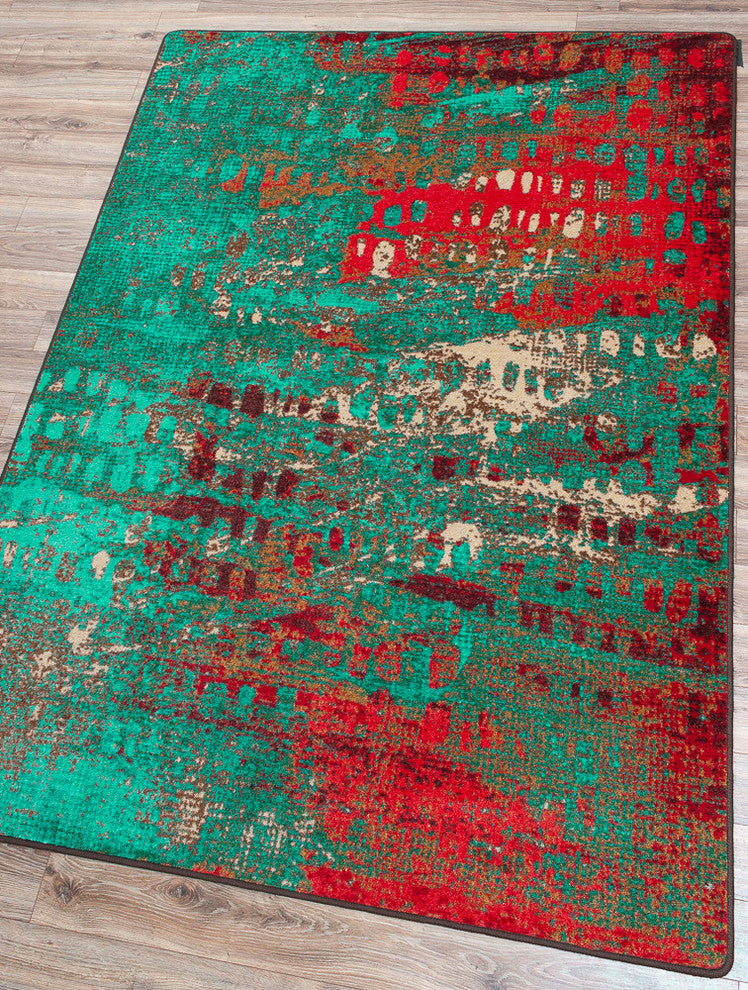 Forward Shift OKA Turquoise Area Rug, 2''8"x3''10"