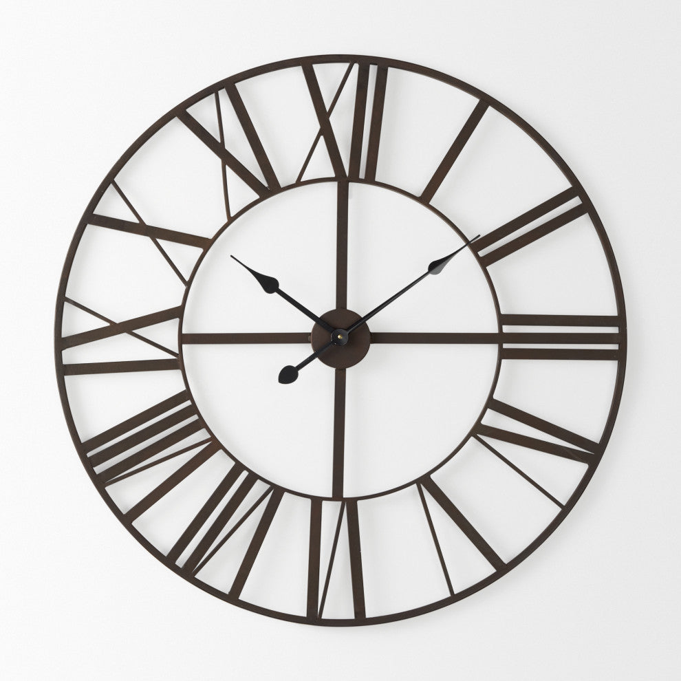 Pender Matte Black Iron 30" Round Wall Clock