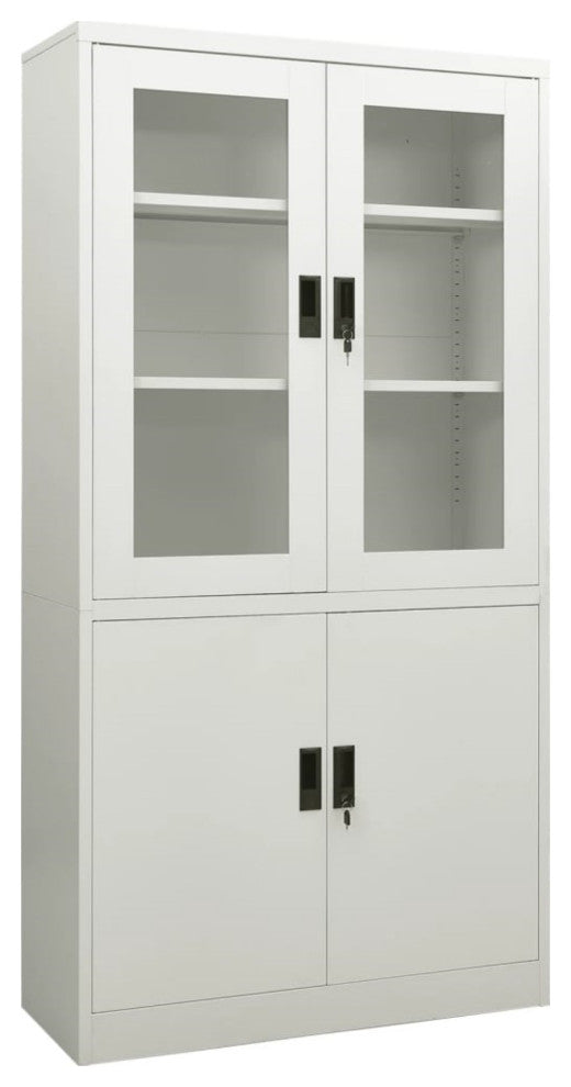 Vidaxl Office Cabinet Light Gray 35.4"x15.7"x70.9" Steel