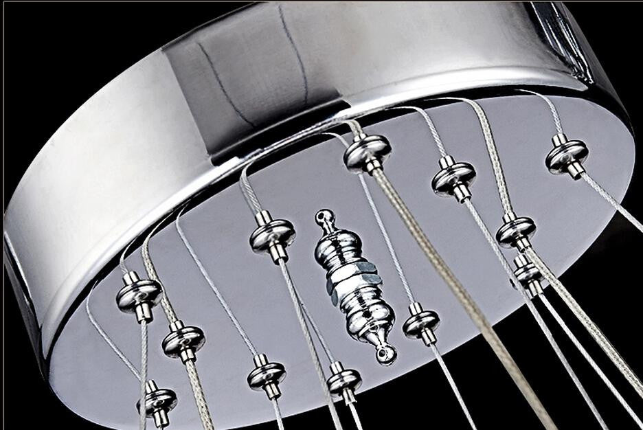 3 Circle Diamond Ring LED Crystal Modern Light  Pendant, Diameter 32" Daylight