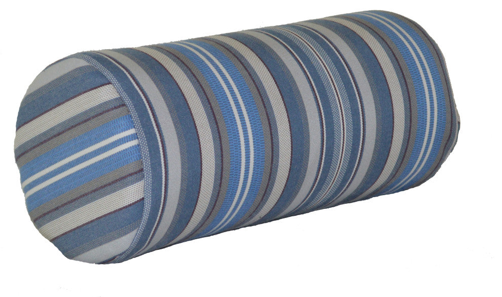 Bolster Pillows, Blue Stripe, 7" X 18"