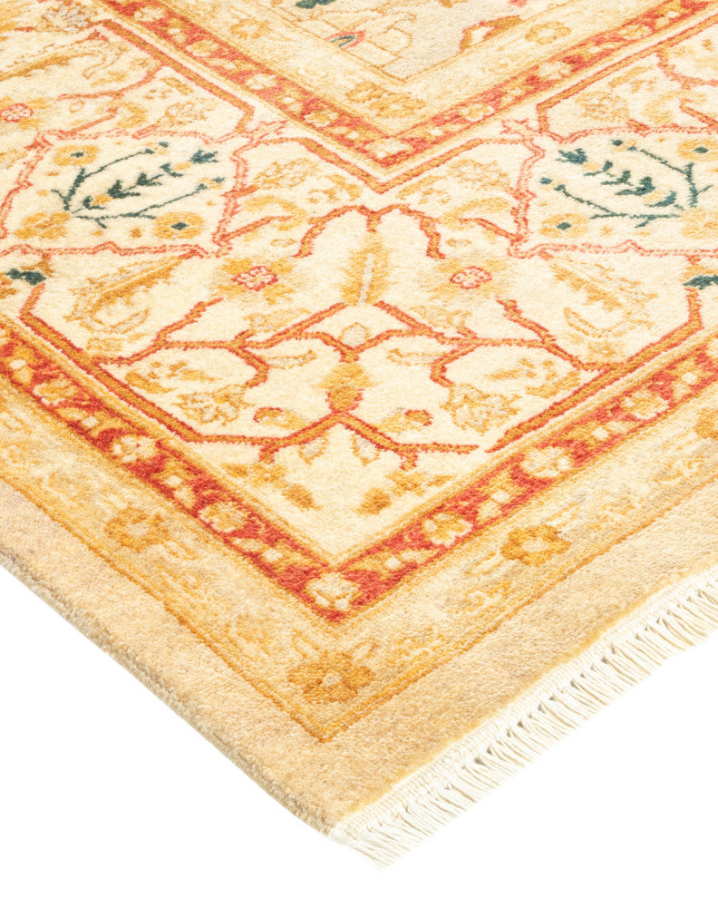 June, One-of-a-Kind Hand-Knotted Area Rug Ivory, 6'4"x8'8"