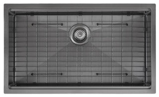 32 in. Single Bowl Undermount Kitchen Sink in Black PVD Nano