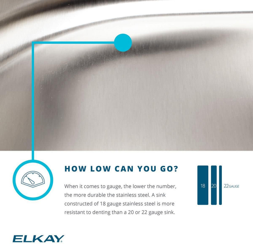 Elkay ECTRU12179TC Crosstown 13-1/2" Undermount Single Basin - Stainless Steel