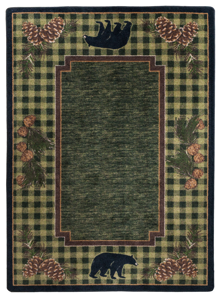 Lakeside Bear, Green, 8'x11'
