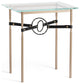 Equus Side Table, Soft Gold Finish, Black Accents, Black Leather Strap