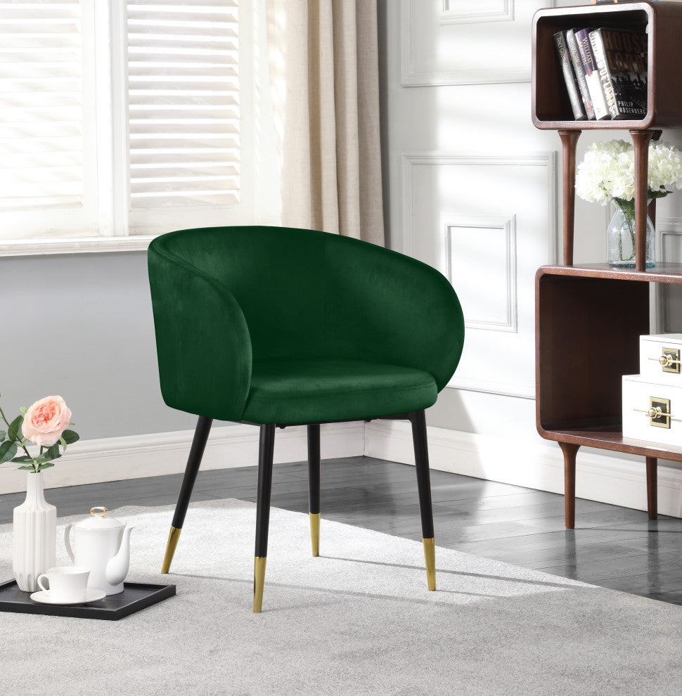 Louise Velvet Dining Chair, Green