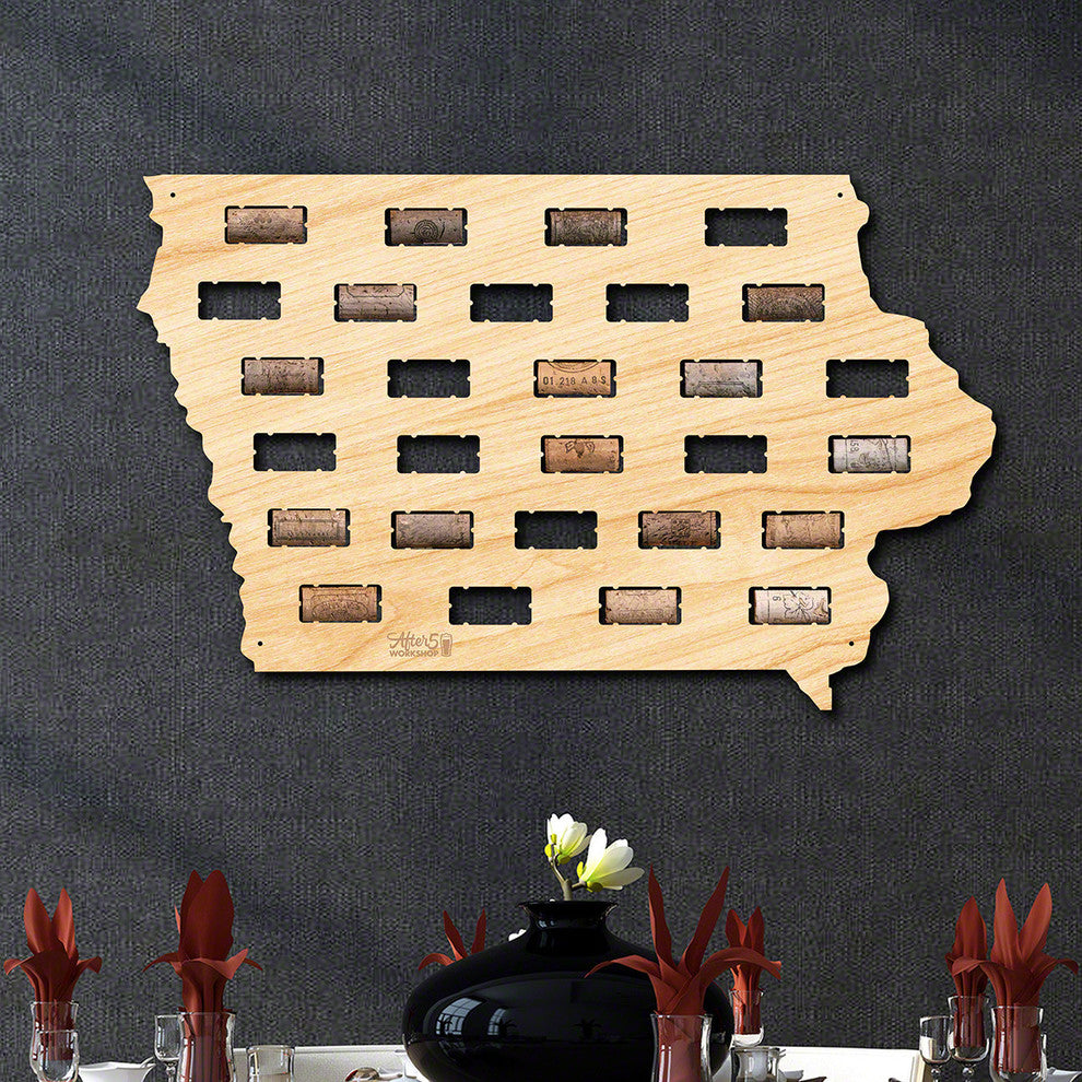 Iowa Wine Cork Map