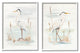 Elegant Heron Birds Cattails Plants In Water Painting, 2pc, each 16 x 20