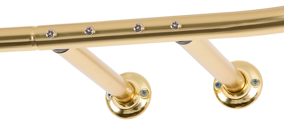 Utopia Alley Rustproof Aluminum Hoop Shower Rod With Ceiling Support for Clawfoo