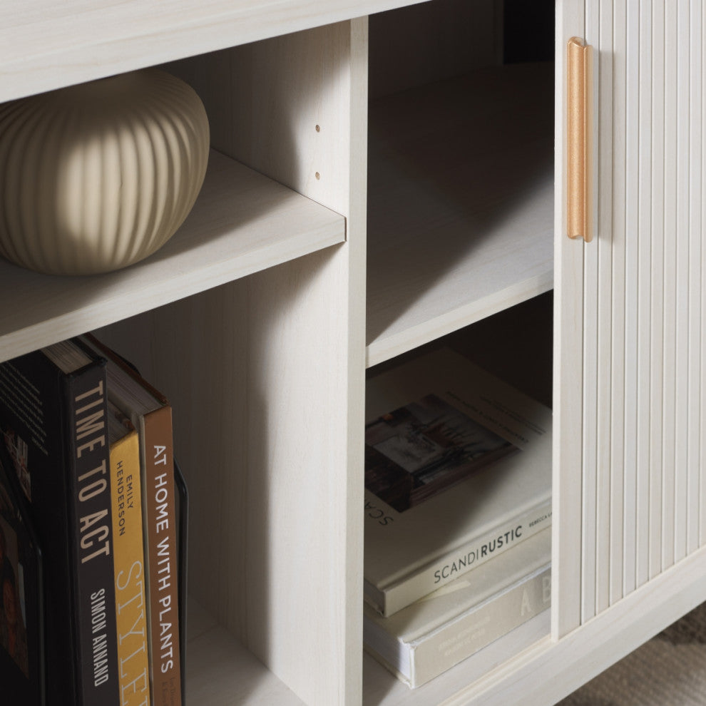 Safavieh Tealla Sideboard/Media Stand, Bleached White/Gold