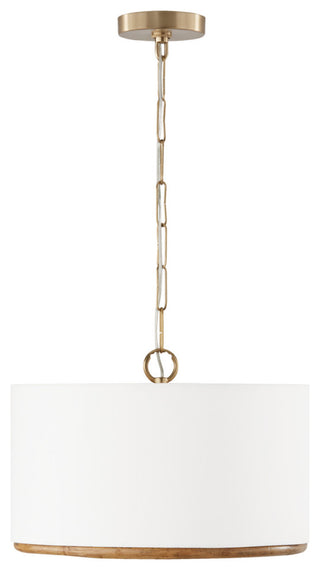 Capital Lighting 247431 Soleil 3 Light 17"W Semi-Flush Drum - Matte Brass