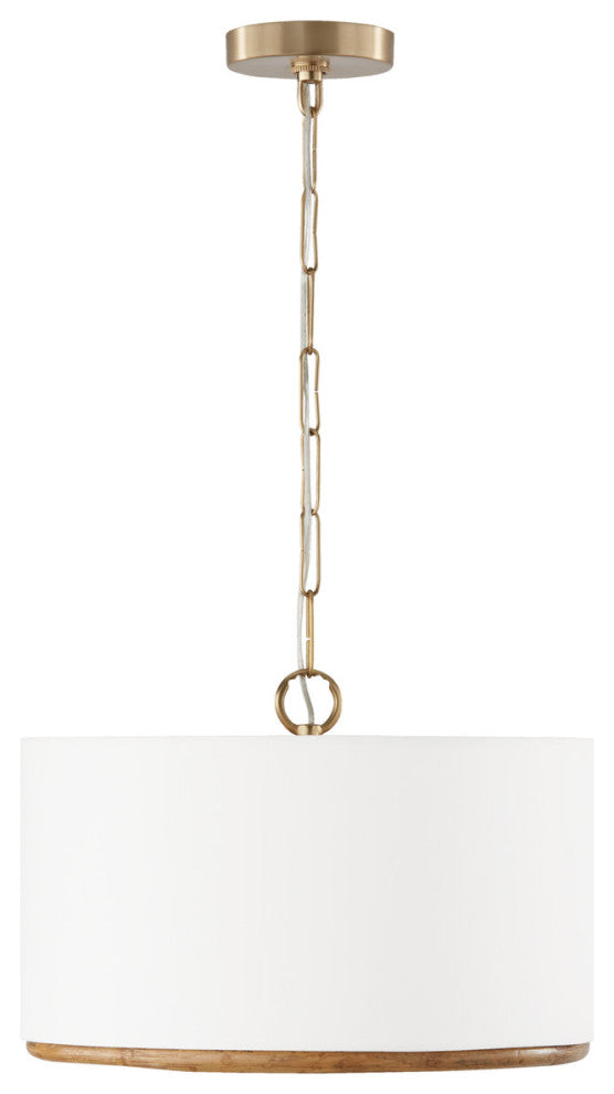 Capital Lighting 247431 Soleil 3 Light 17"W Semi-Flush Drum - Matte Brass