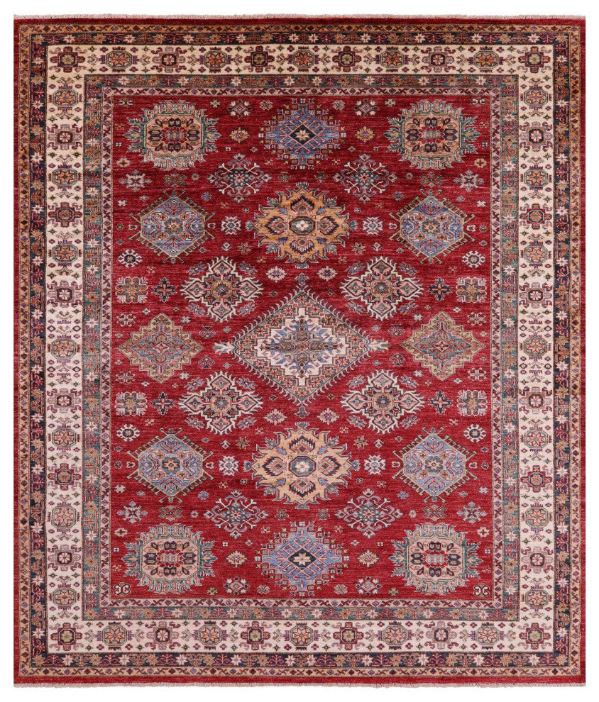 Super Kazak Geometric Handmade Rug 8' 5" X 9' 10" Q10610