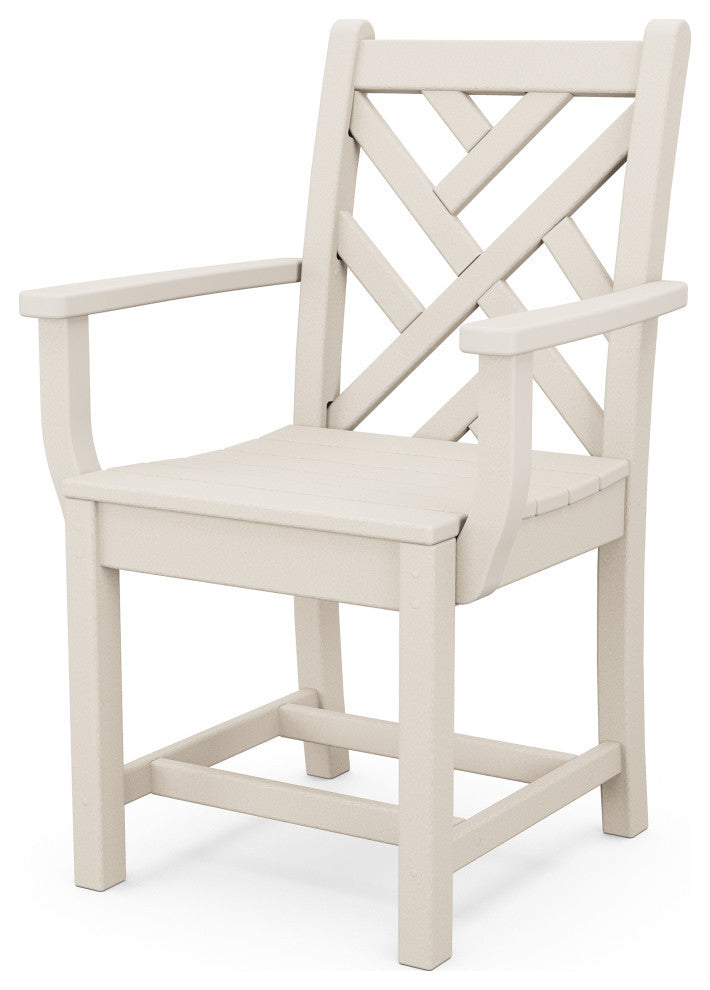 Polywood Chippendale Dining Arm Chair, Sand