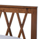 Modern Walnut Finished Wood Queen Size Platform Bed