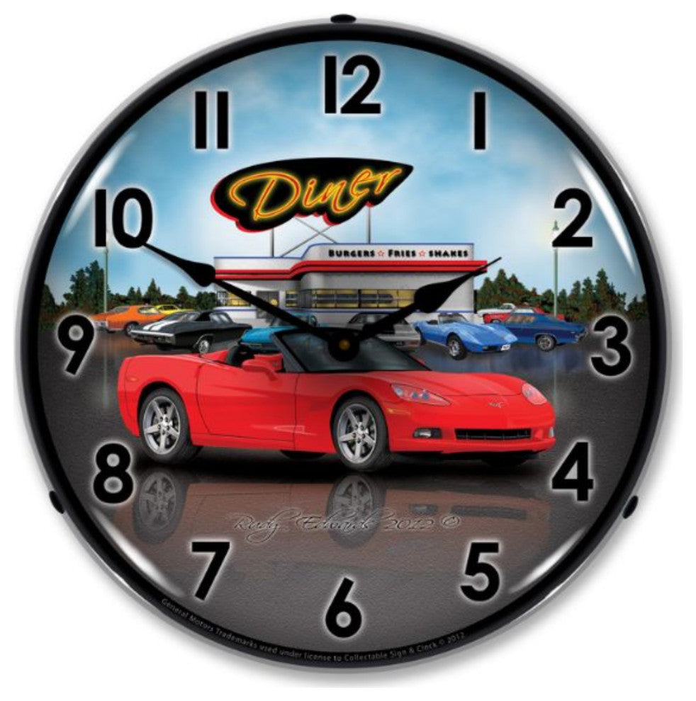 GMRE1205365 C6 Corvette Convertible Diner Clock
