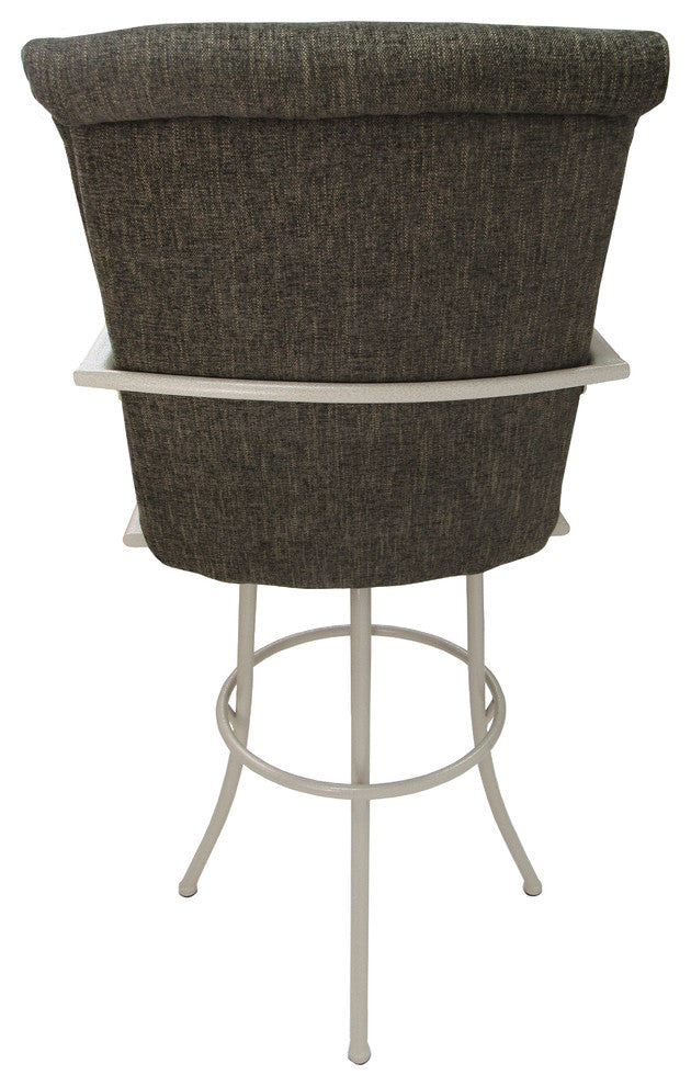 Swivel Bar Stool Metal Frame 30", Sanora Brown, Beige Frame