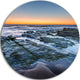 Sunrise Over Wide Sydney Ocean, Seashore Round Metal Wall Art, 11"