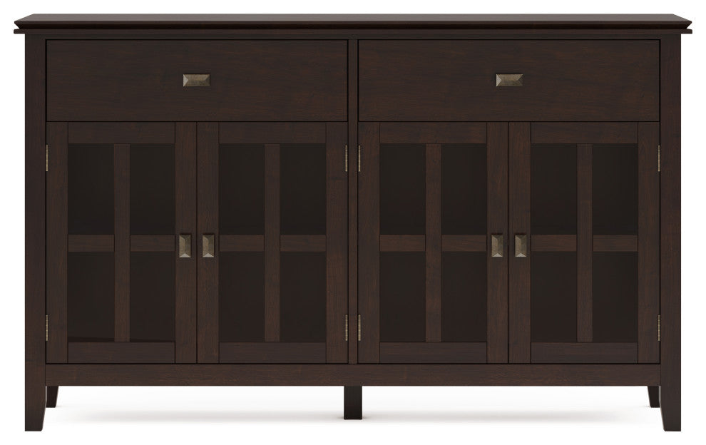 Artisan Large 4 Door Sideboard Buffet, Dark Chestnut Brown