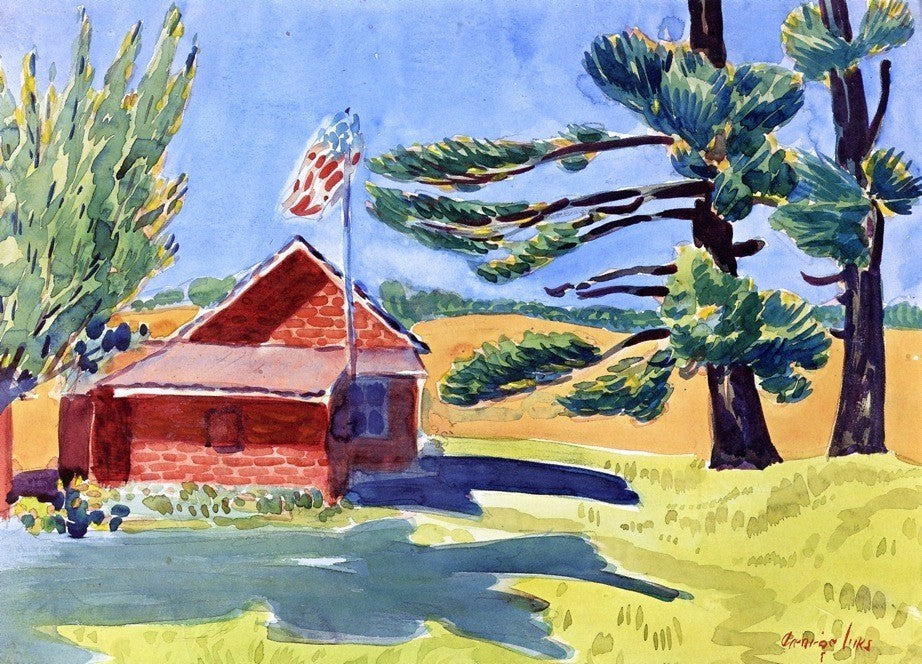 George Luks Old Schoolhouse Ryders, 18"x27" Wall Decal