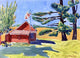 George Luks Old Schoolhouse Ryders, 18"x27" Wall Decal