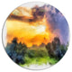 Beautiful Landscape Watercolor, Landscape Disc Metal Wall Art, 23"