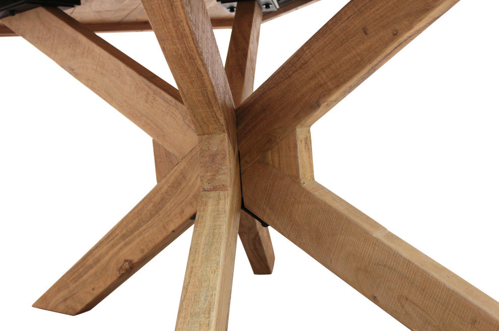 Anaheim Brad Dining Table in Contemporary Natural Finish on Solid Wood