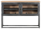 vidaXL Sideboard Storage Buffet Cabinet with Shelves Gray Solid Wood Acacia