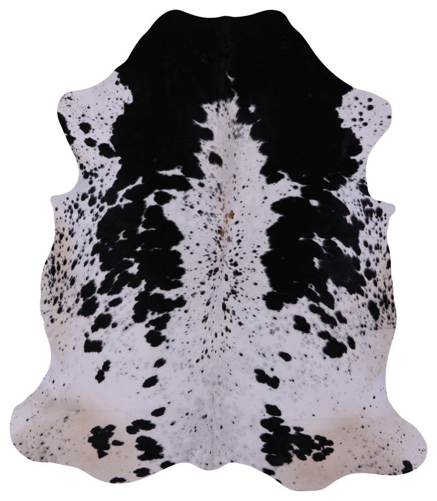 7' 1" X 6' 3" Salt and Pepper Natural Cowhide Rug C1603
