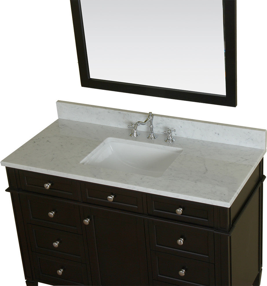 Samantha 48" Bathroom Vanity With Carrera Marble Top