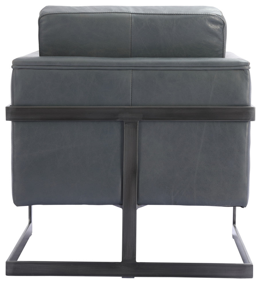 First of A Kind Luxley Club Chair Lava Gray Leather