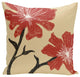 Polyester Pillow, Floral, Red, Beige, Black, 18"x18"