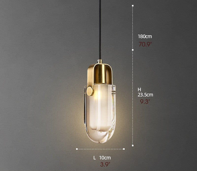 MIRODEMIÂ® Calice Ligure | Gold Crystal LED Pendant Light for Bedroom