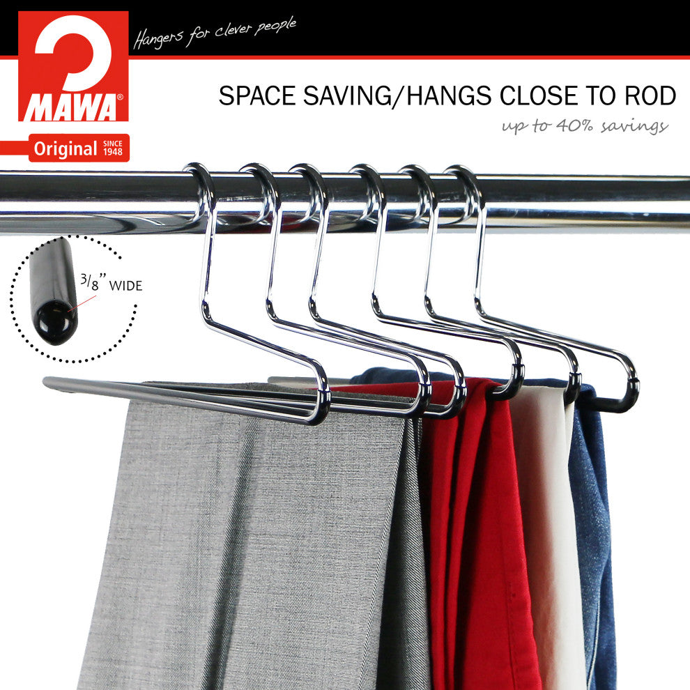 Trouser Hangers, Single Rod, Set of 10, Black