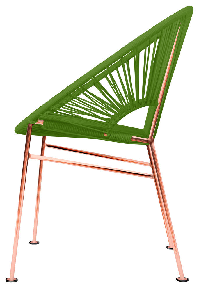 Concha Indoor/Outdoor Handmade Dining Chair, Cactus Weave, Copper Frame