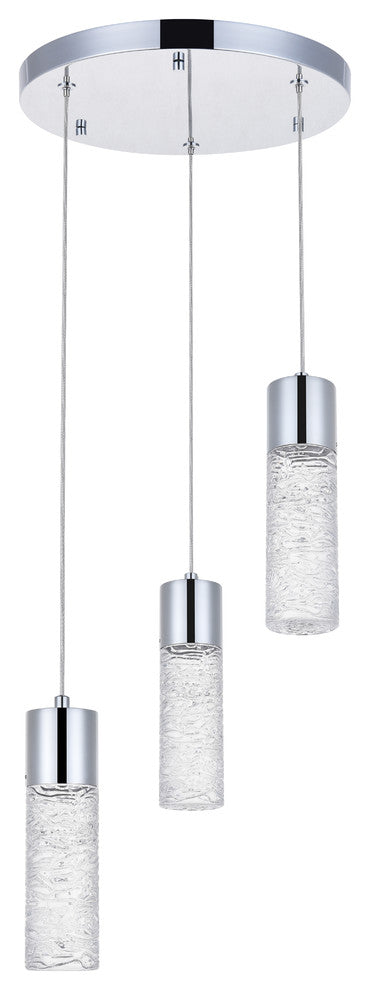 Chrome Finish 3-Light Led Pendant