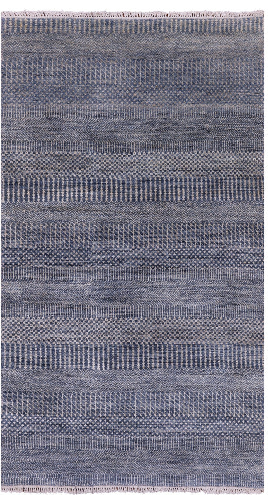 2' 11" X 5' 0" Savannah Grass Handmade Wool and Silk Rug Q11534