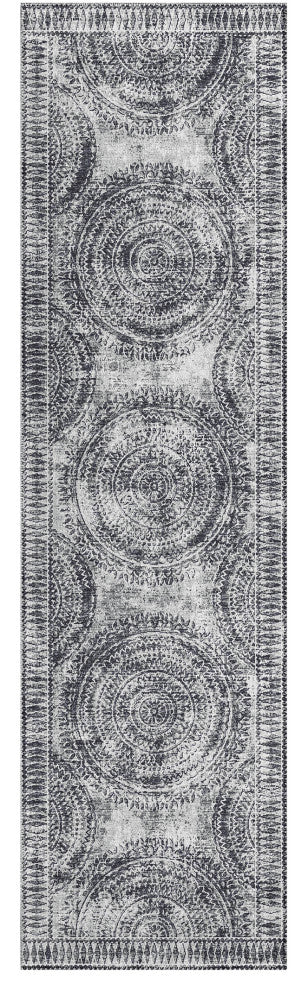 Indoor/Outdoor Sedona SN7 Pewter Machine Washable 2'3" x 10' Runner Rug