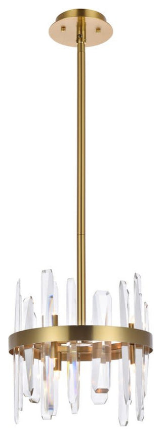 Elegant Lighting 2200D12 Serena 6 Light 12"W Crystal Pendant - Chrome