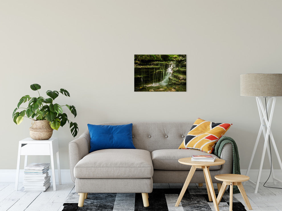 Pixley Falls 1 Rural Waterfall Landscape Photo Canvas Wall Art Print, 16" X 20"