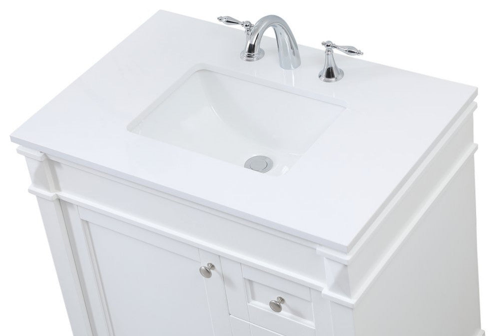 Home Living 21" Transitional White-Light Bathroom Vanity