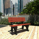 Aurora Traditional 4' Park Bench, Weathered Acorn, Rustic Red