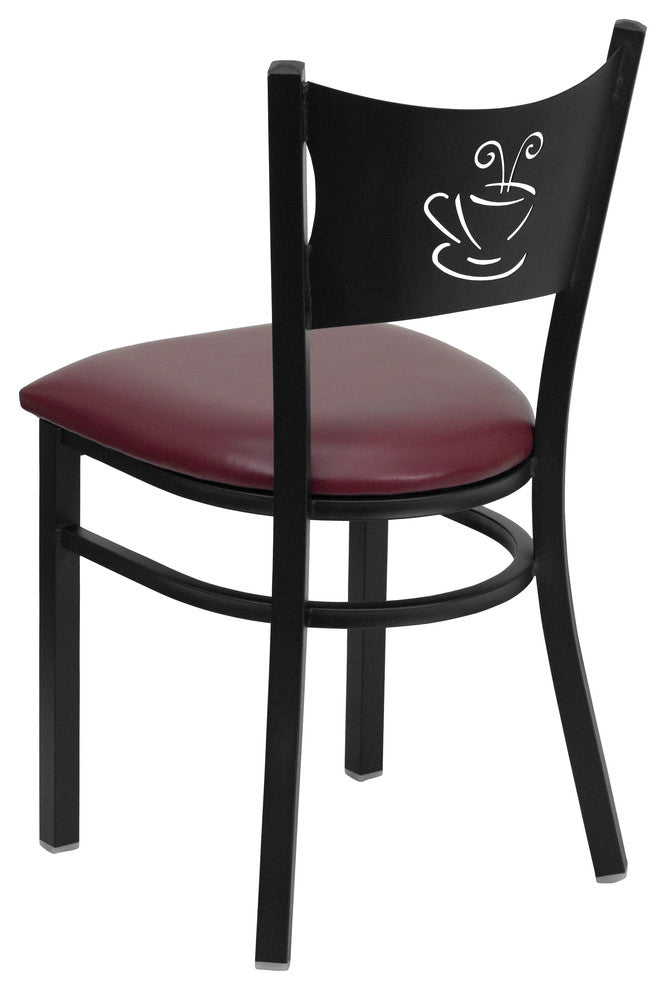 Restaurant Tables and Chairs, "Matias" Coffee Back Casual Dining Chair, Burgund