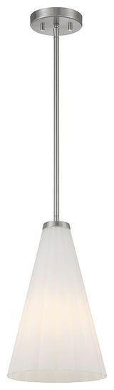 Bristol 1-Light Pendant, Matte Black, Satin Nickel