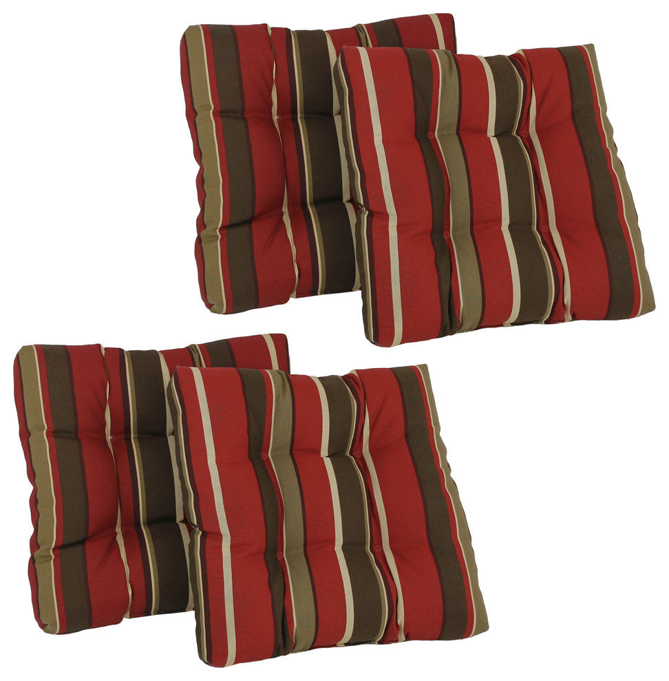19" Squared Polyester Dining Chair Cushion, Set of 4-Monserrat Sangria
