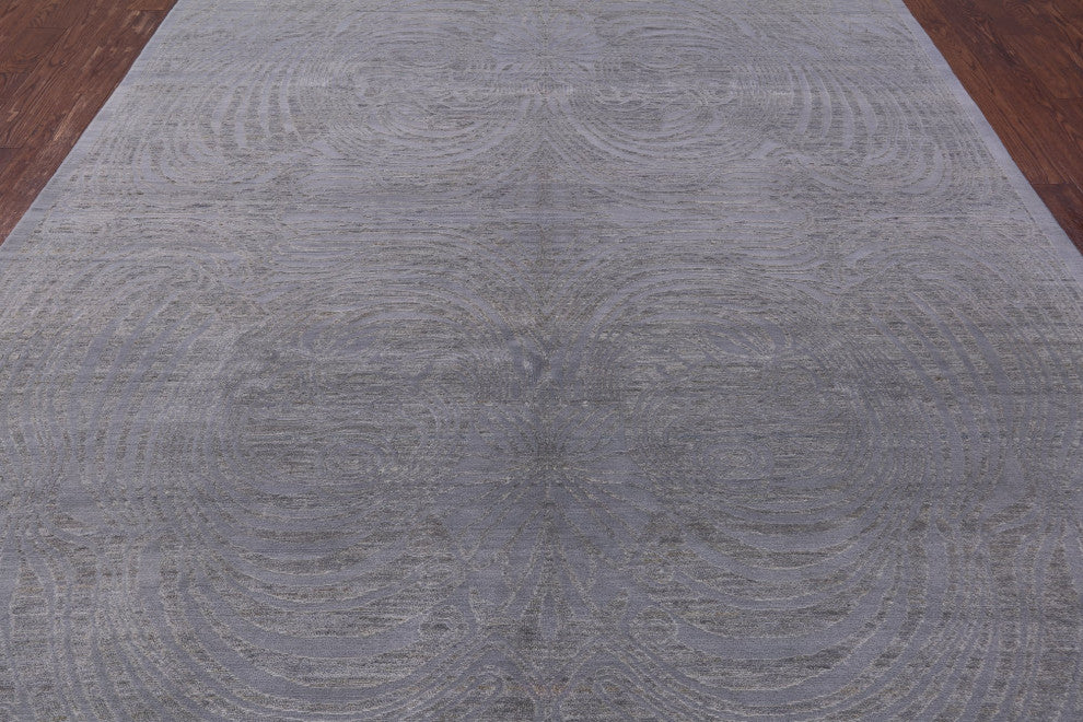 William Morris Hand Knotted Wool and Silk Rug 8' 1" X 10' 2" Q9441