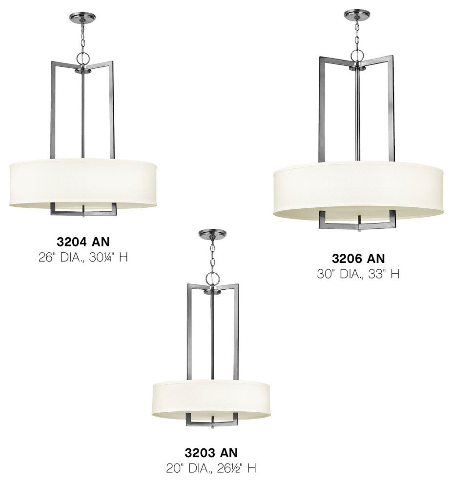 Hinkley Hampton Medium Drum, Antique Nickel